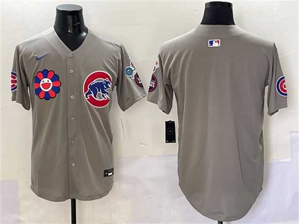 Men%27s Chicago Cubs Blank Gray 2025 Tokyo Series Limited Stitched Jersey